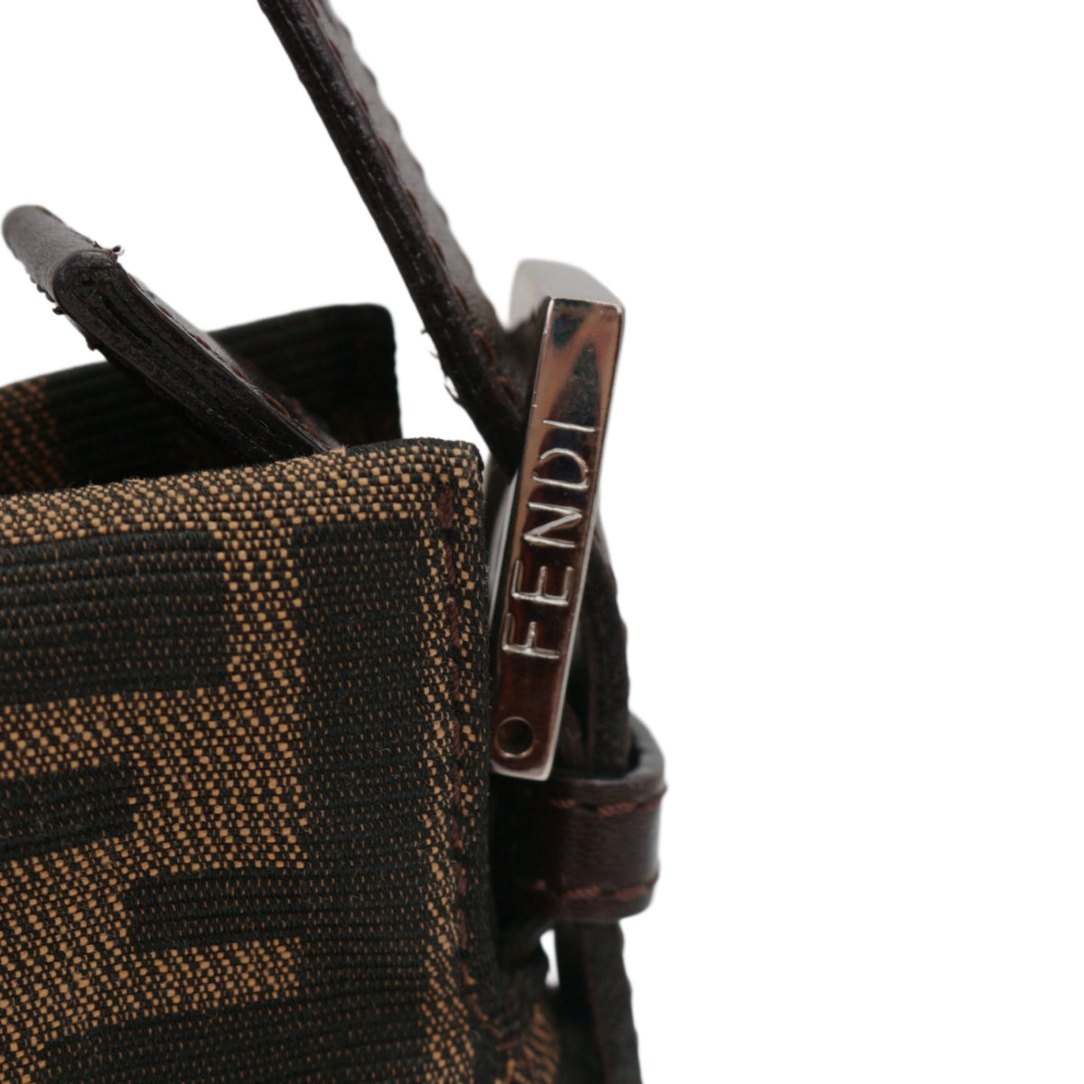 FENDI Brown Zucca Canvas FF Buckle Shoulder Bag [Used]