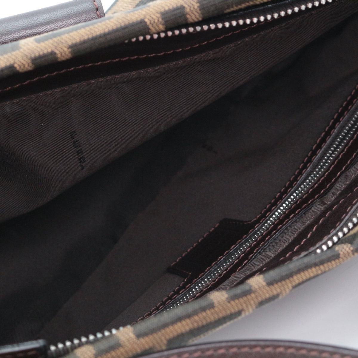 FENDI Brown Zucca Canvas FF Buckle Shoulder Bag [Used]
