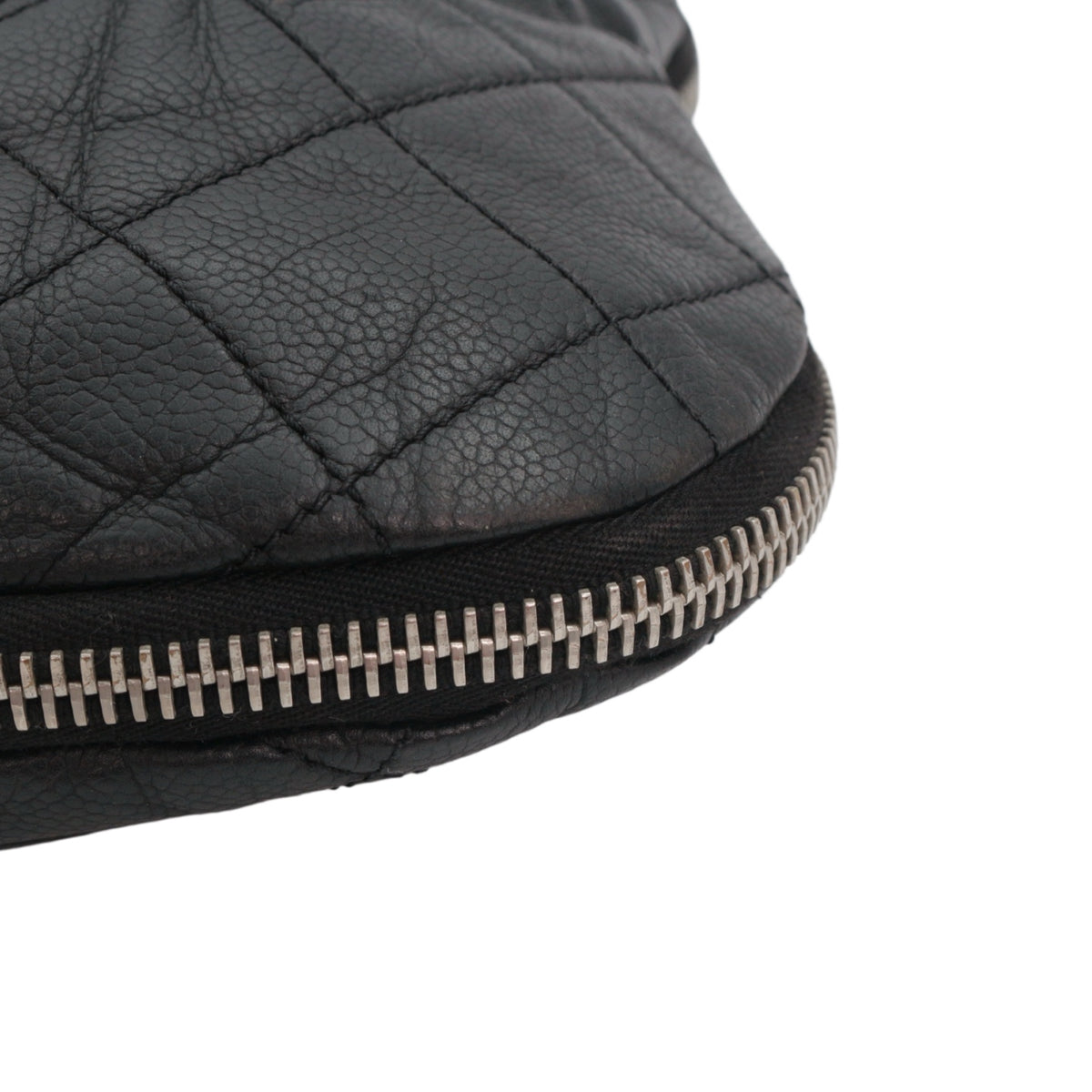 CHANEL Black Quilted Caviar Leather Large CC Zip Tote Bag [Used]