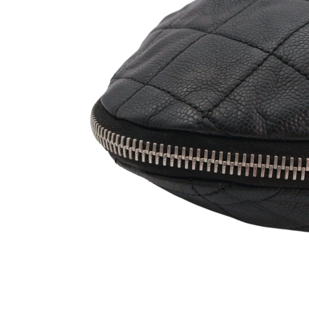 CHANEL Black Quilted Caviar Leather Large CC Zip Tote Bag [Used]