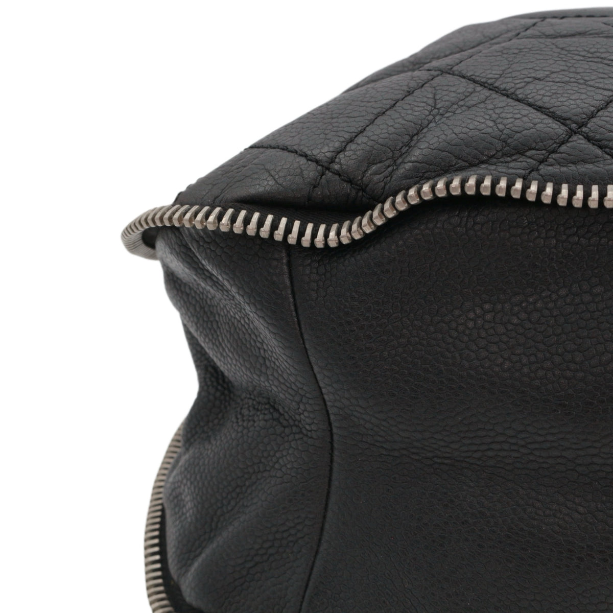 CHANEL Black Quilted Caviar Leather Large CC Zip Tote Bag [Used]