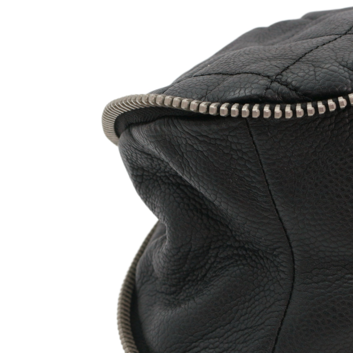 CHANEL Black Quilted Caviar Leather Large CC Zip Tote Bag [Used]