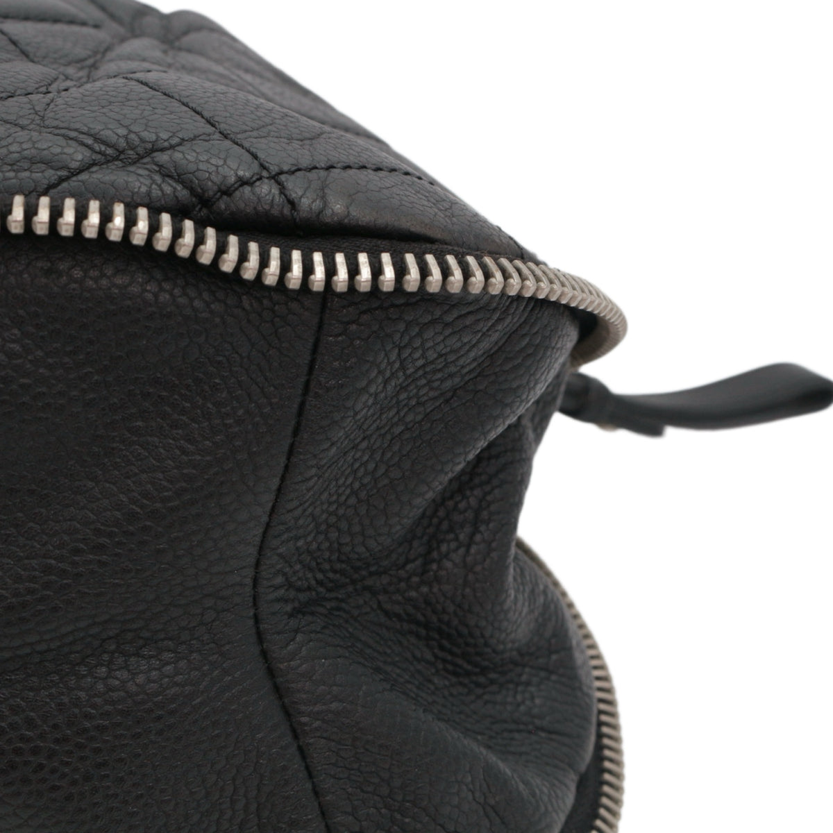 CHANEL Black Quilted Caviar Leather Large CC Zip Tote Bag [Used]
