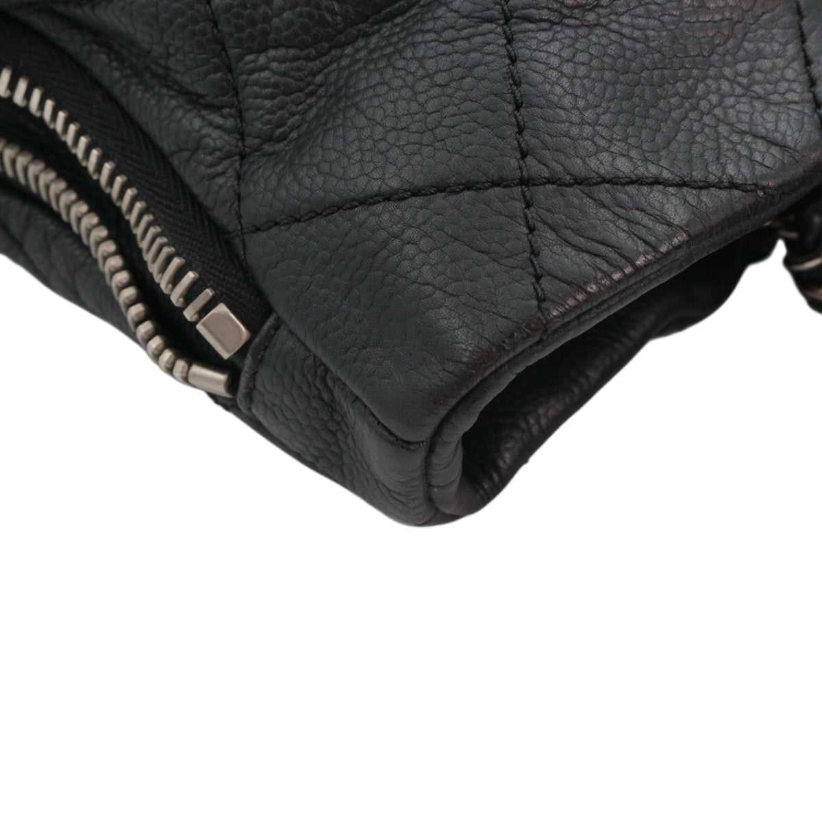 CHANEL Black Quilted Caviar Leather Large CC Zip Tote Bag [Used]
