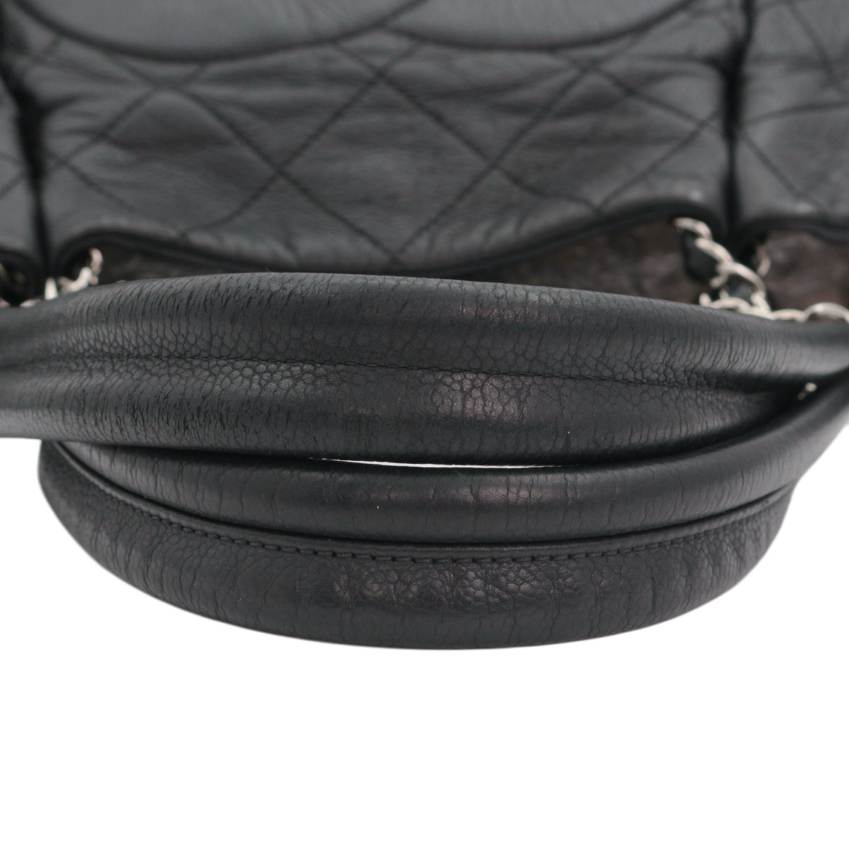 CHANEL Black Quilted Caviar Leather Large CC Zip Tote Bag [Used]