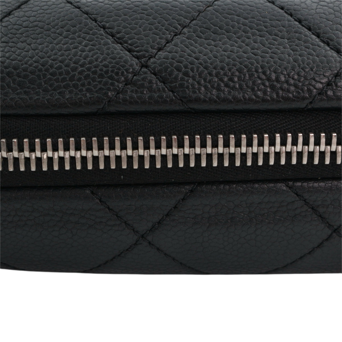 CHANEL Black Quilted Caviar Leather Large CC Zip Tote Bag [Used]