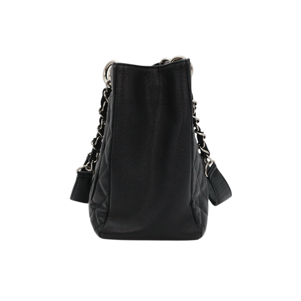 CHANEL Black Caviar GST Tote Bag Silver Hardware [Used]