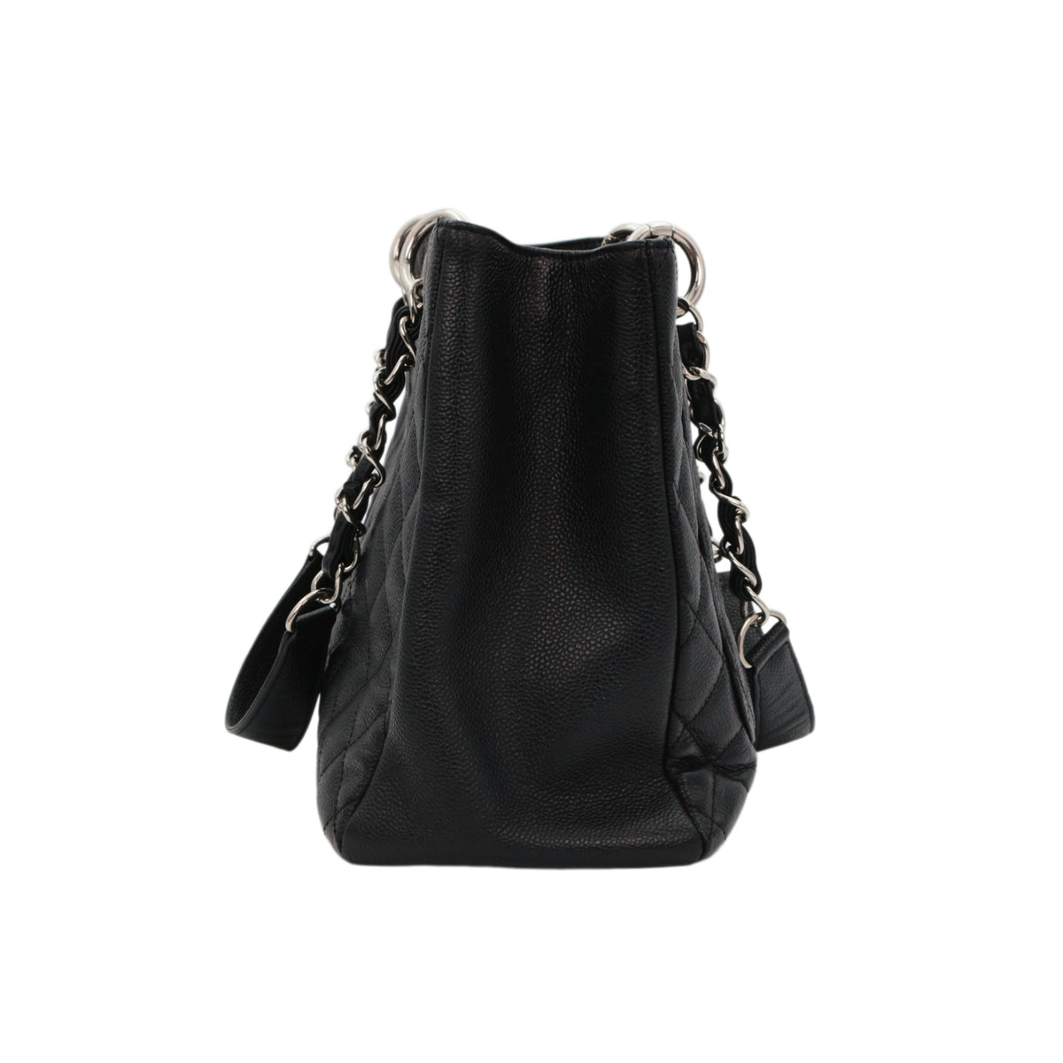 CHANEL Black Caviar GST Tote Bag Silver Hardware [Used]