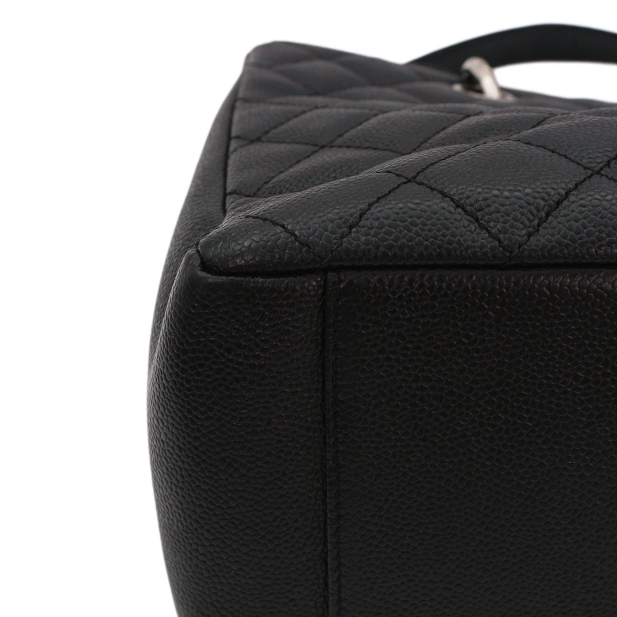 CHANEL Black Caviar GST Tote Bag Silver Hardware [Used]