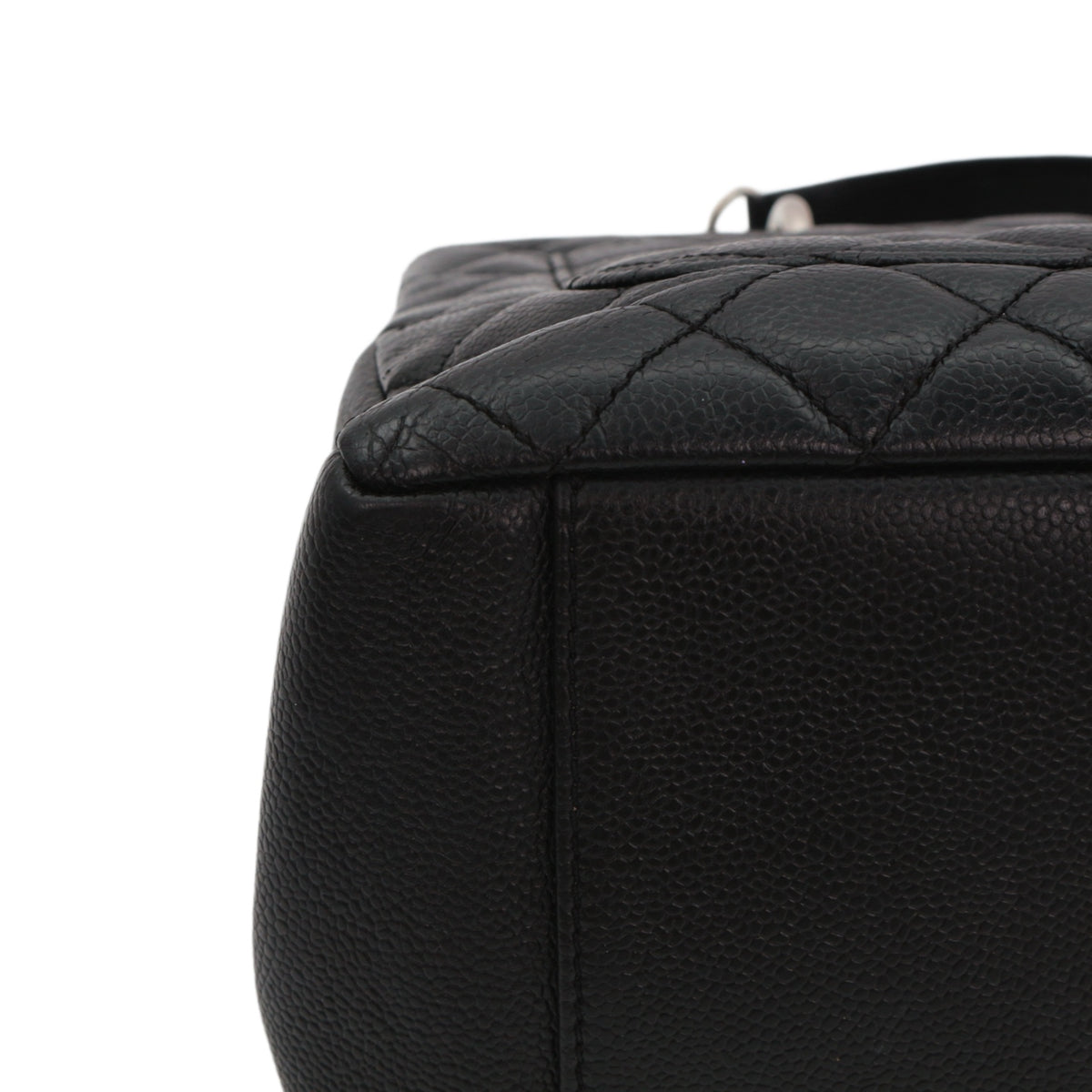 CHANEL Black Caviar GST Tote Bag Silver Hardware [Used]