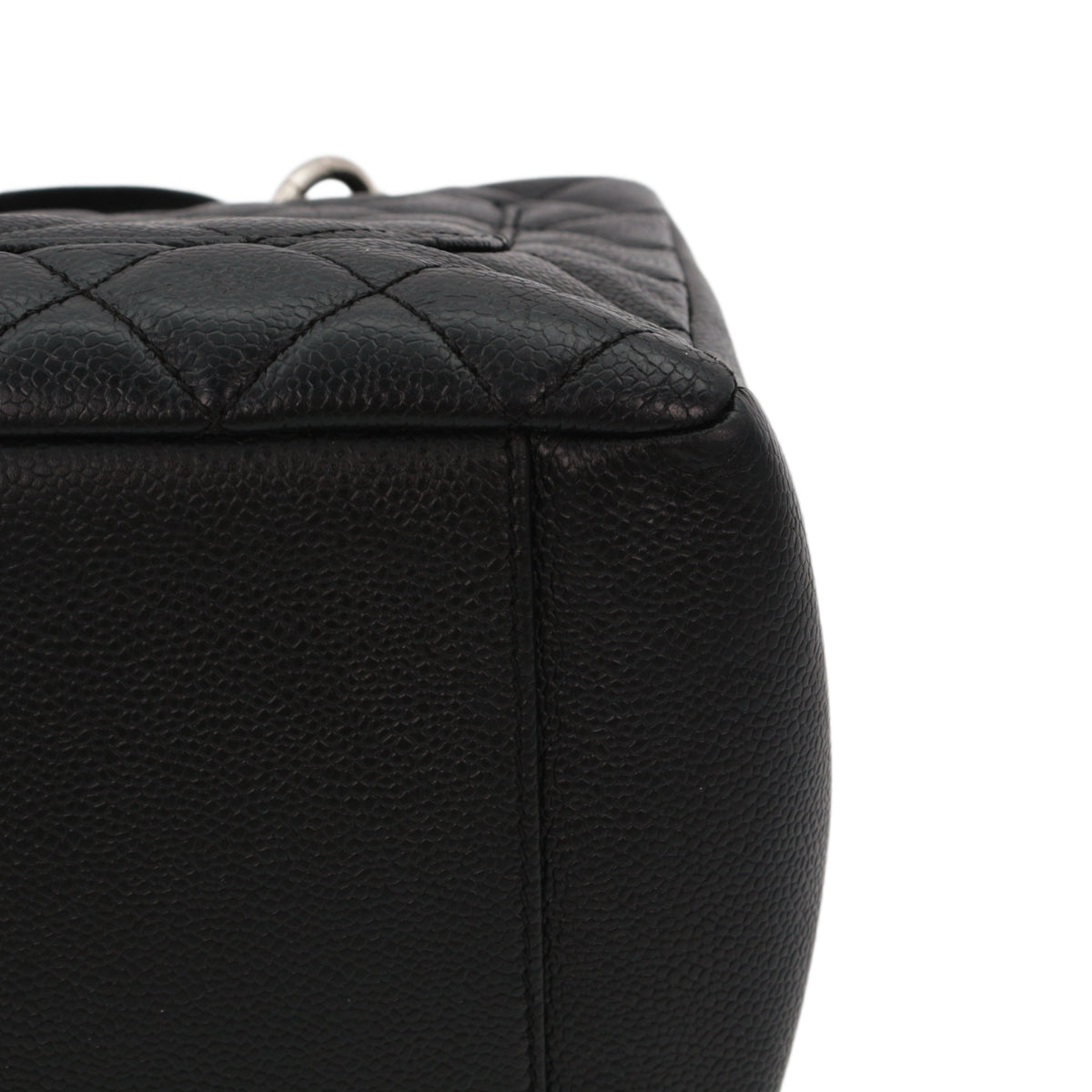 CHANEL Black Caviar GST Tote Bag Silver Hardware [Used]