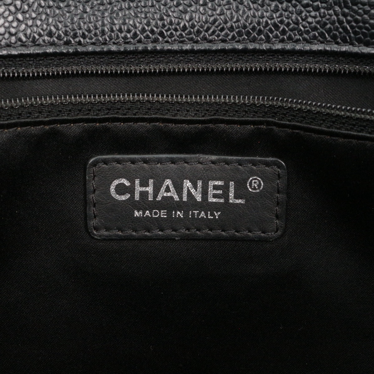 CHANEL Black Caviar GST Tote Bag Silver Hardware [Used]
