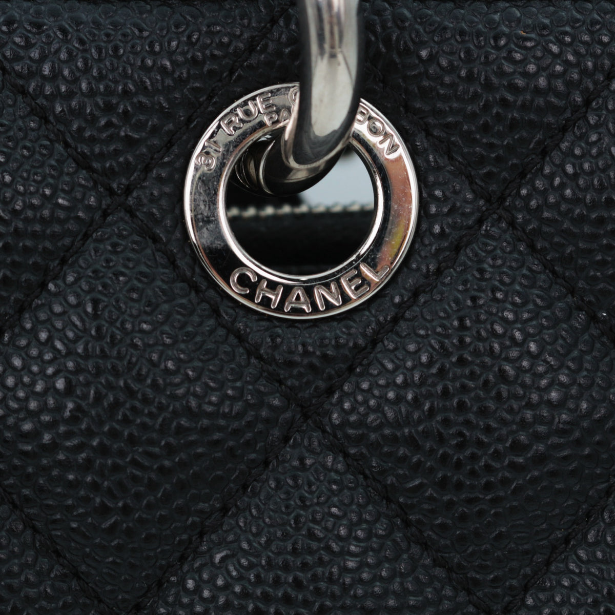 CHANEL Black Caviar GST Tote Bag Silver Hardware [Used]