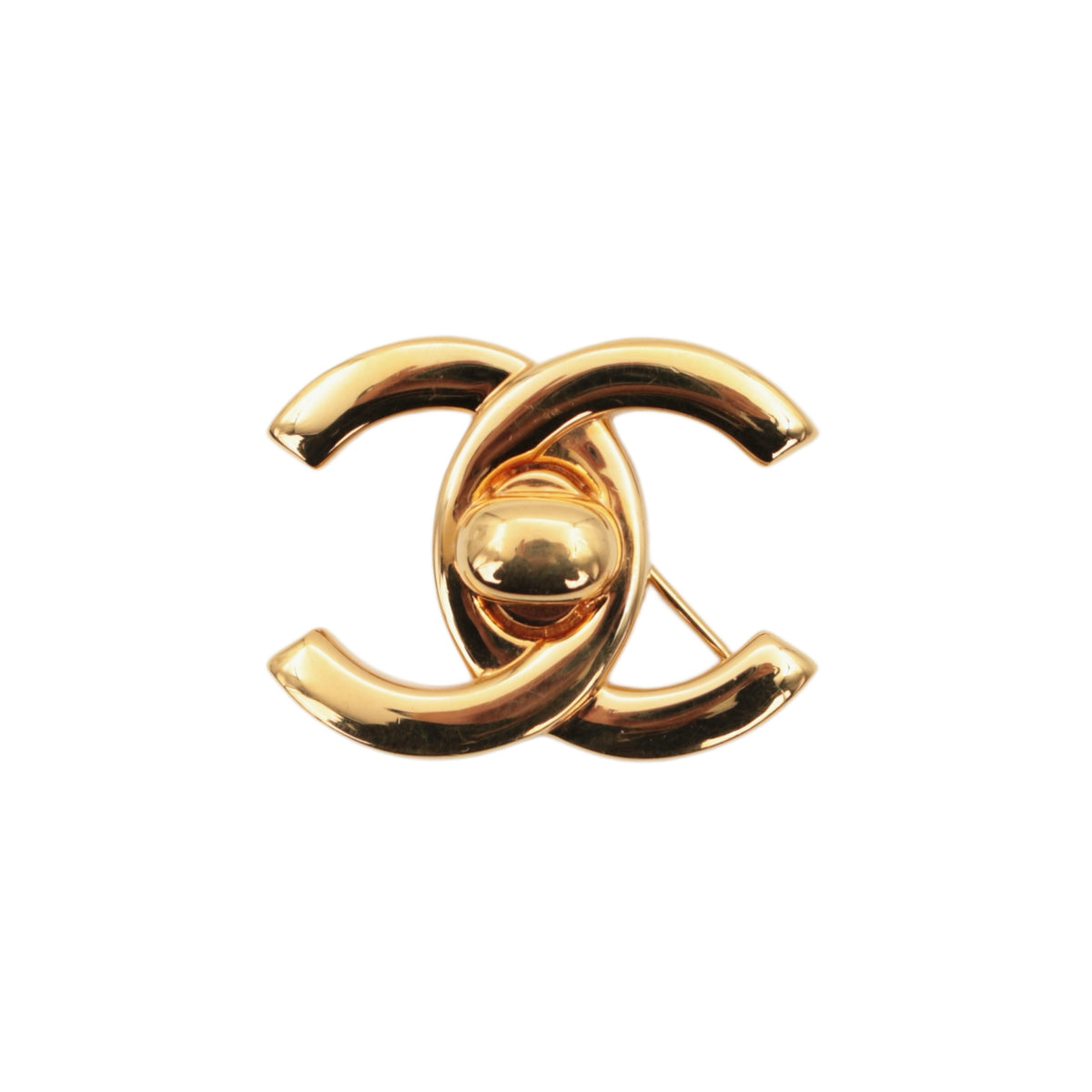 CHANEL Vintage 1998 Gold-Tone CC Turnlock Brooch [Used]