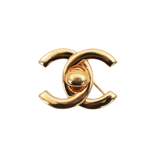 CHANEL Vintage 1998 Gold-Tone CC Turnlock Brooch [Used]