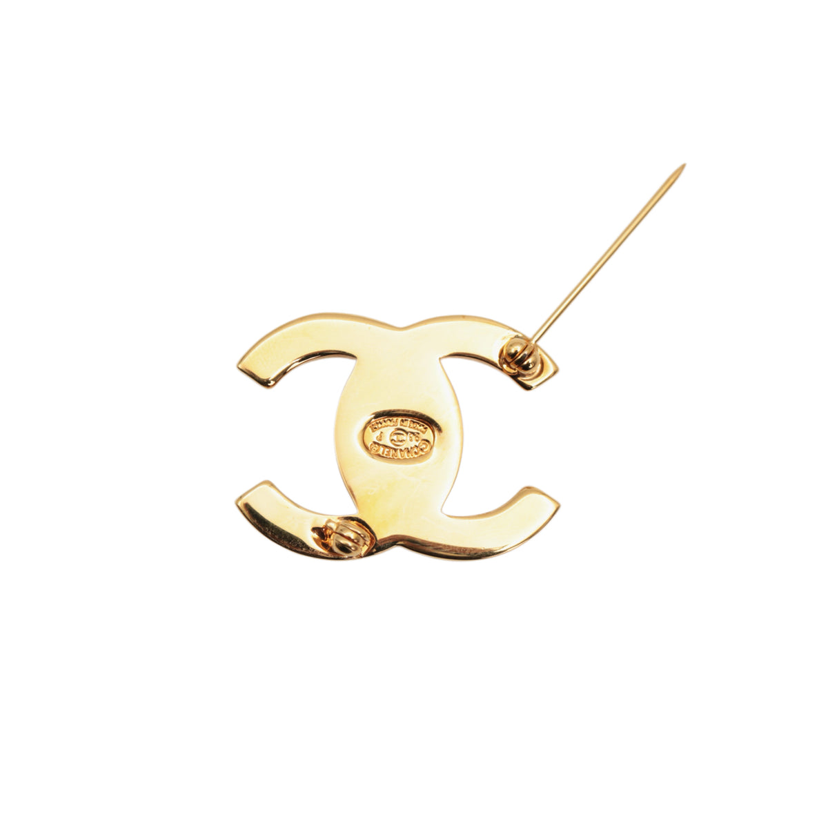 CHANEL Vintage 1998 Gold-Tone CC Turnlock Brooch [Used]