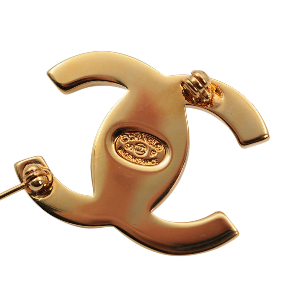 CHANEL Vintage 1998 Gold-Tone CC Turnlock Brooch [Used]