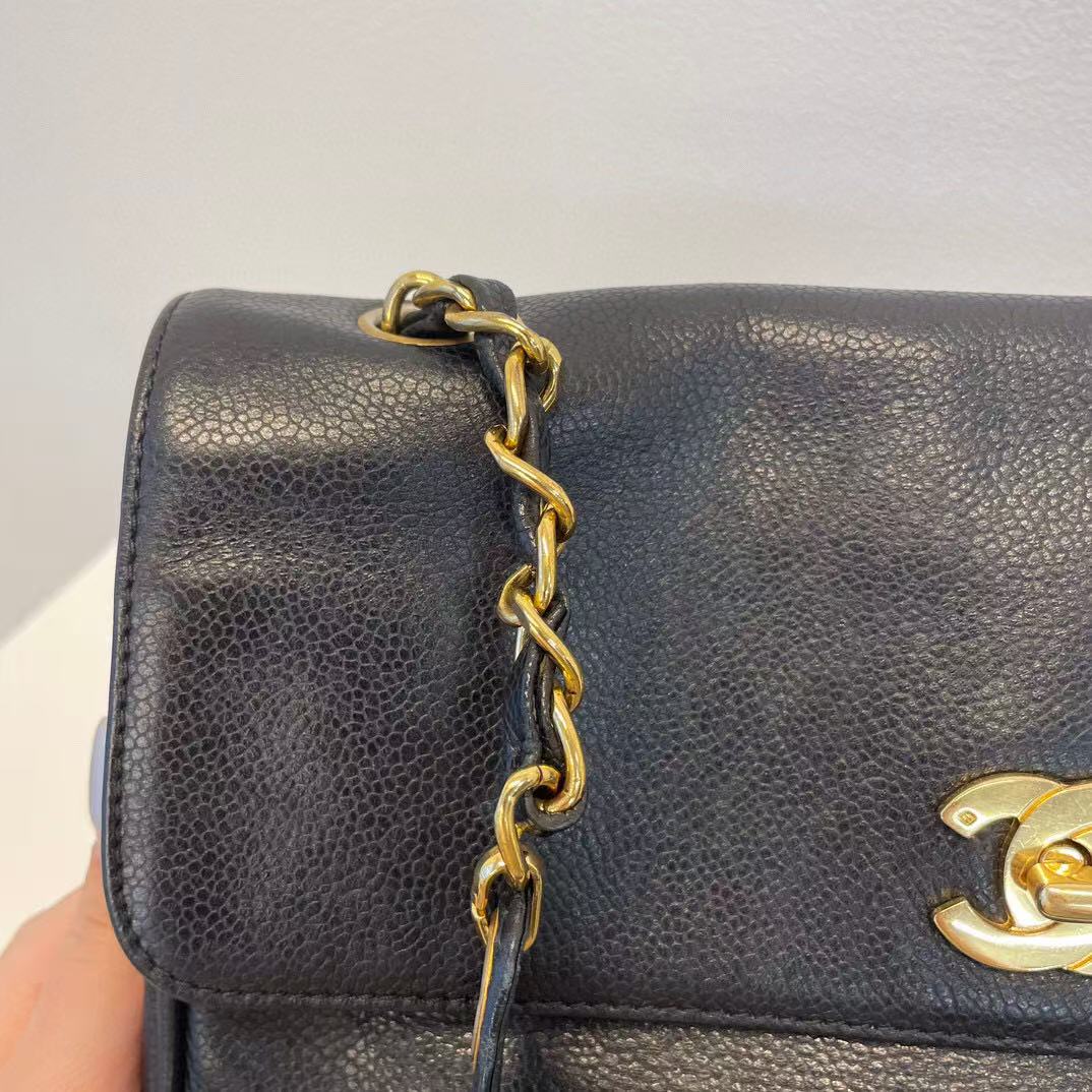 CHANEL TripleCoco CaviarSkin Chain Shoulerbag ToteBag  [Used]