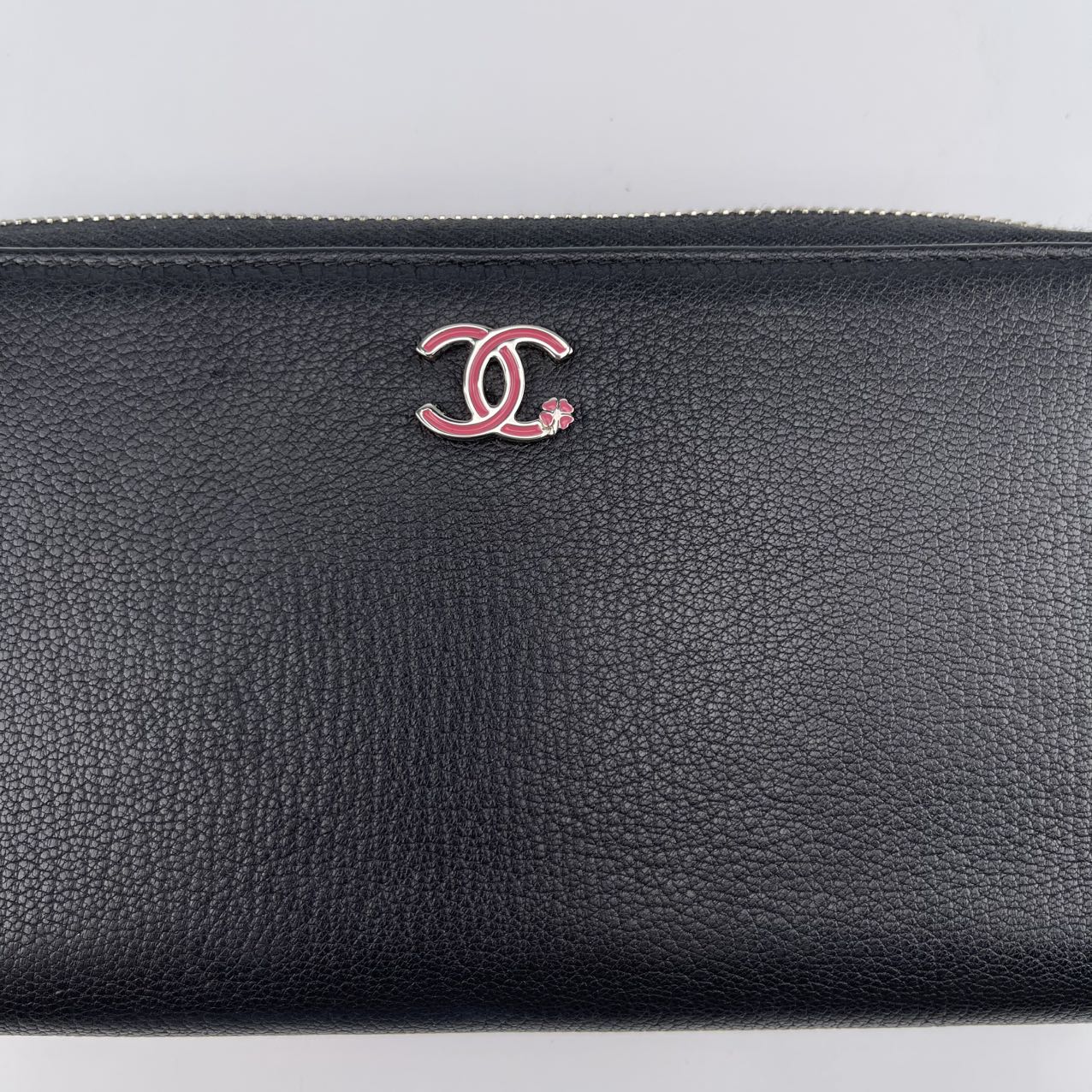 Chanel Calfskin Pink Button Long Wallet