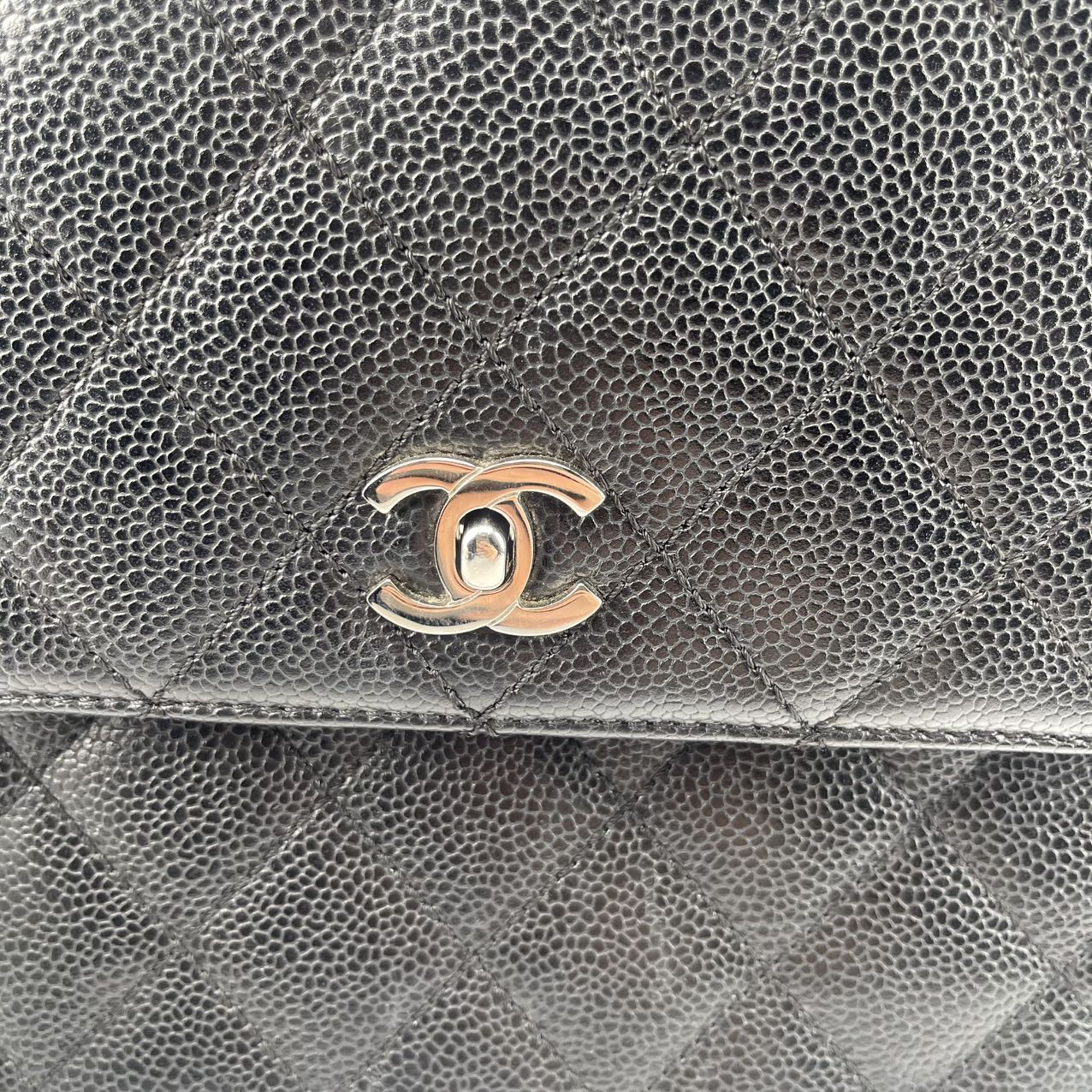 Chanel Black and Silver Kelly Handbag [Used]