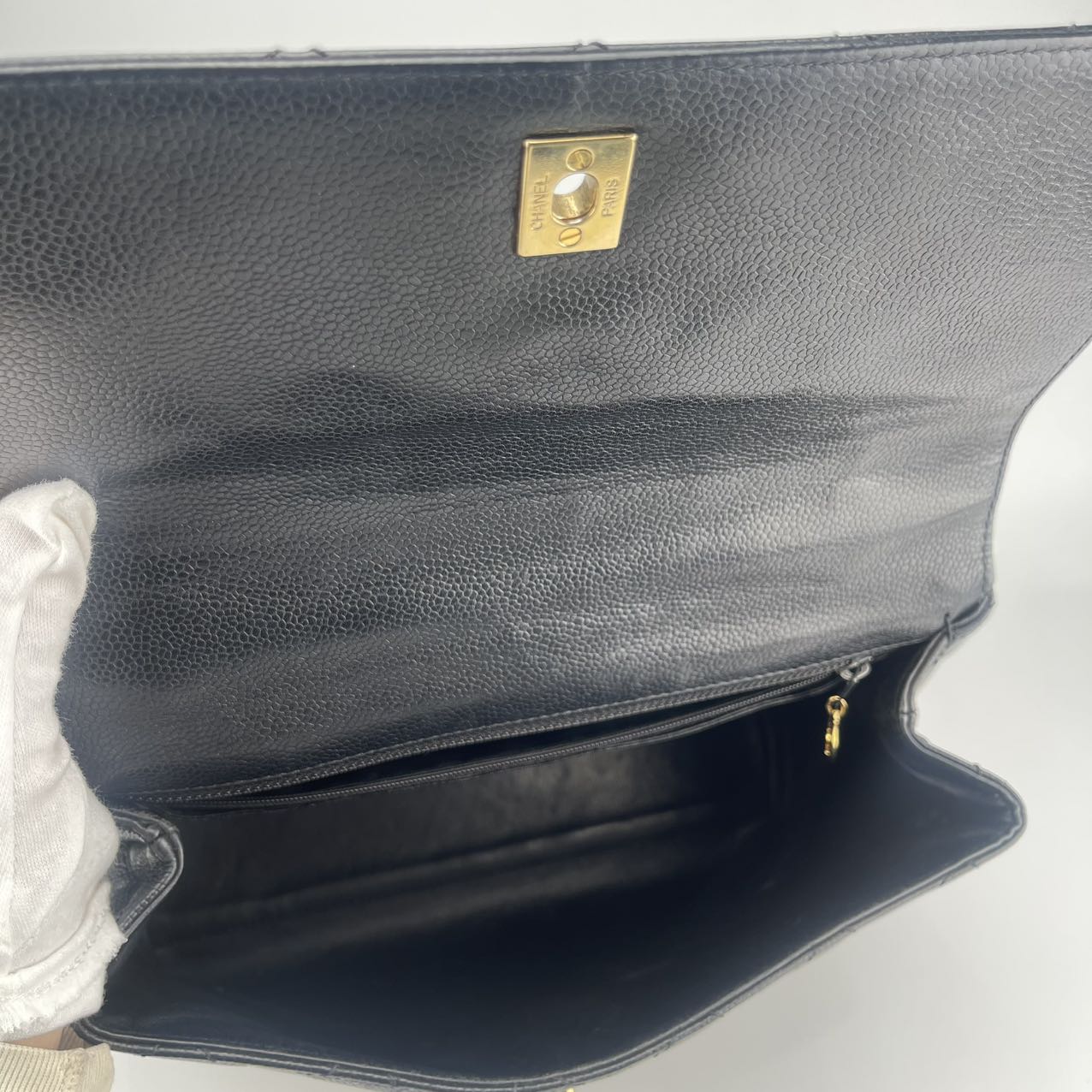 Chanel Black and Gold Kelly Handbag [Used]