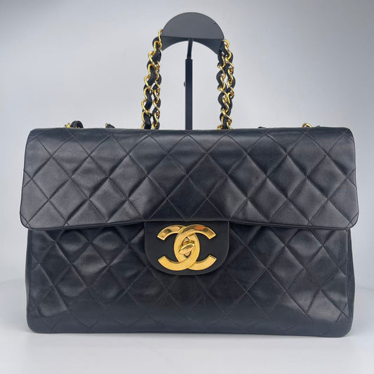 Chanel Black and Gold Victoria (Beckham) 34 Chain Bag [used]