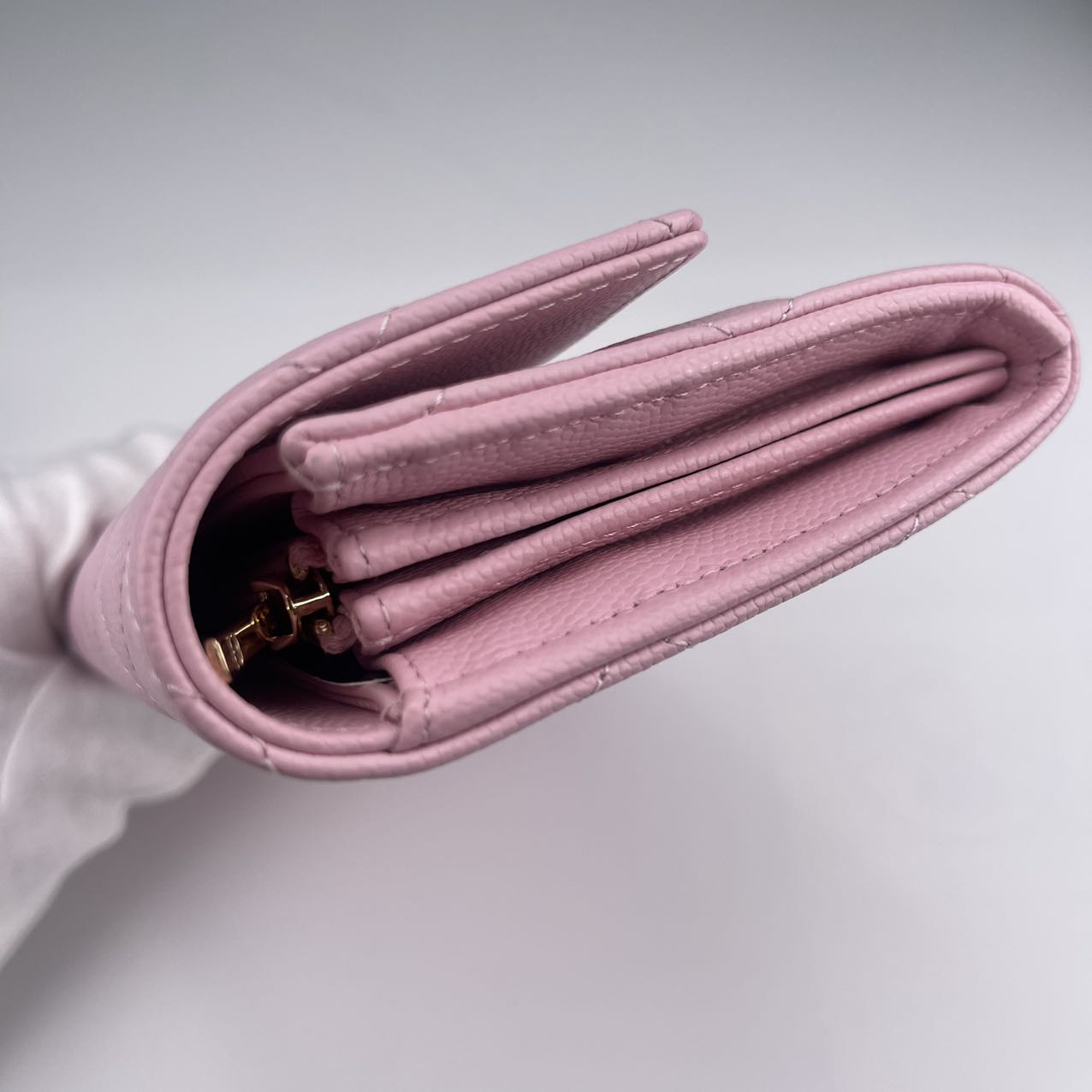 CHANEL Pink Caviar Skin Cocomark Wallet [Used]