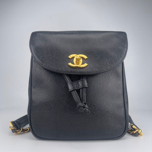 Chanel Litchi Cowhide Leather Backpack [used]