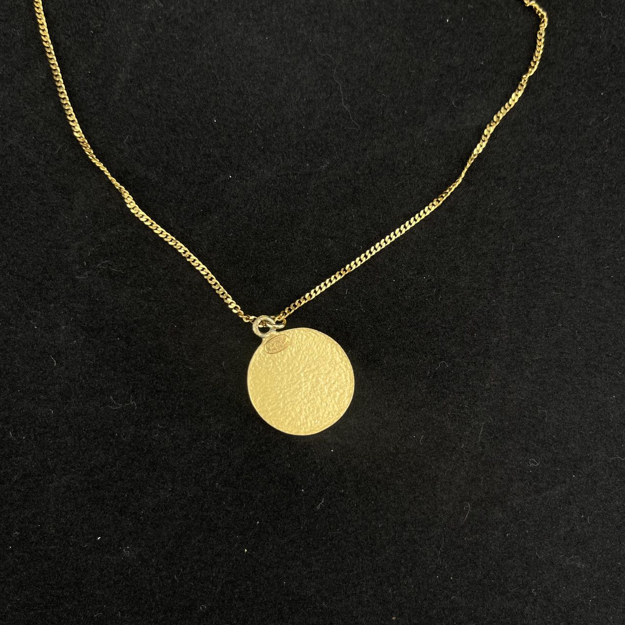 Chanel Black and Gold Shield Pendant Necklace[used]