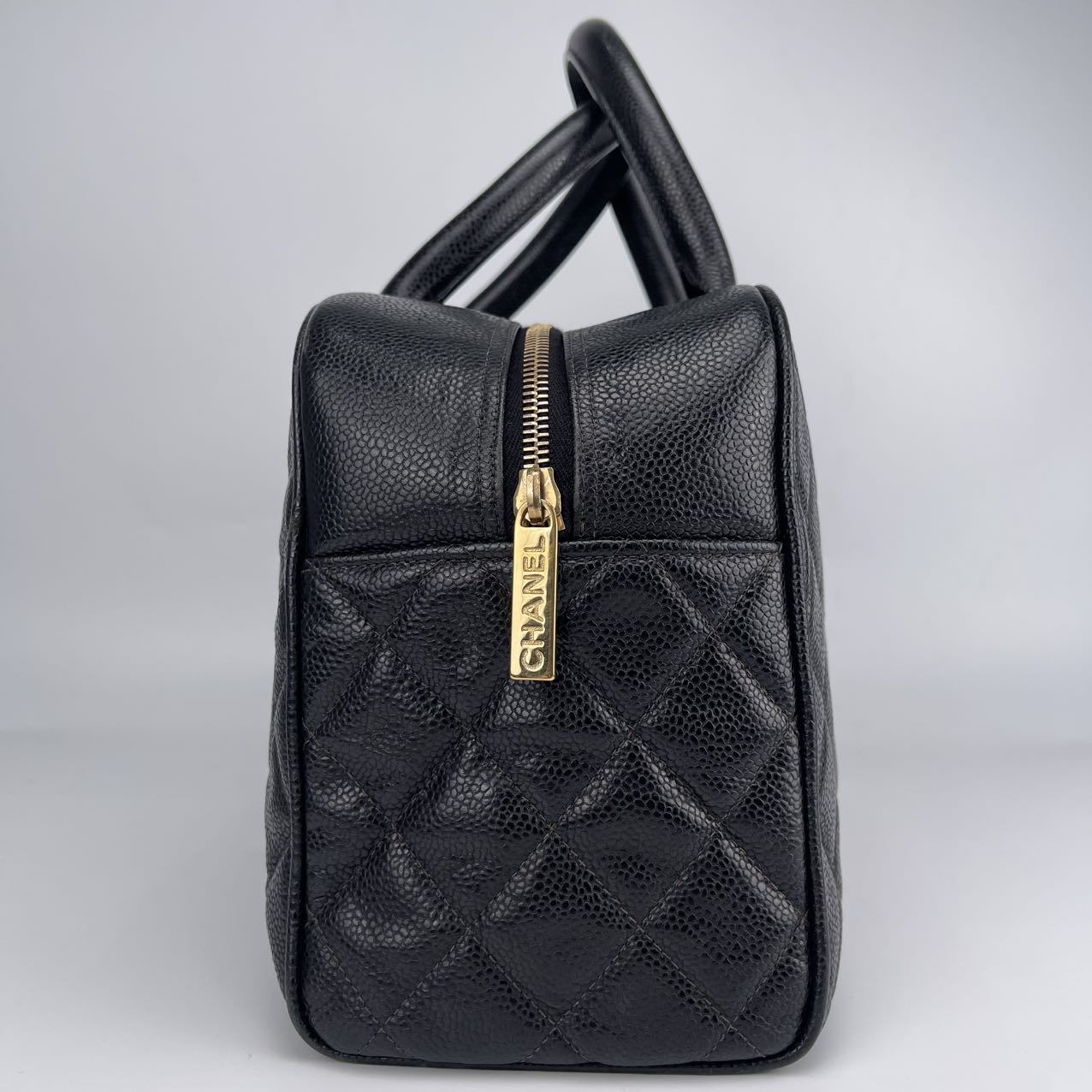 Chanel Black Caviar Leather Large Bowling Handbag [Used]