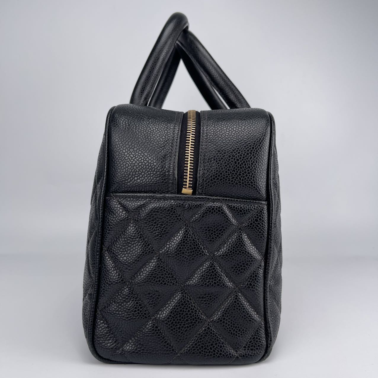 Chanel Black Caviar Leather Large Bowling Handbag [Used]
