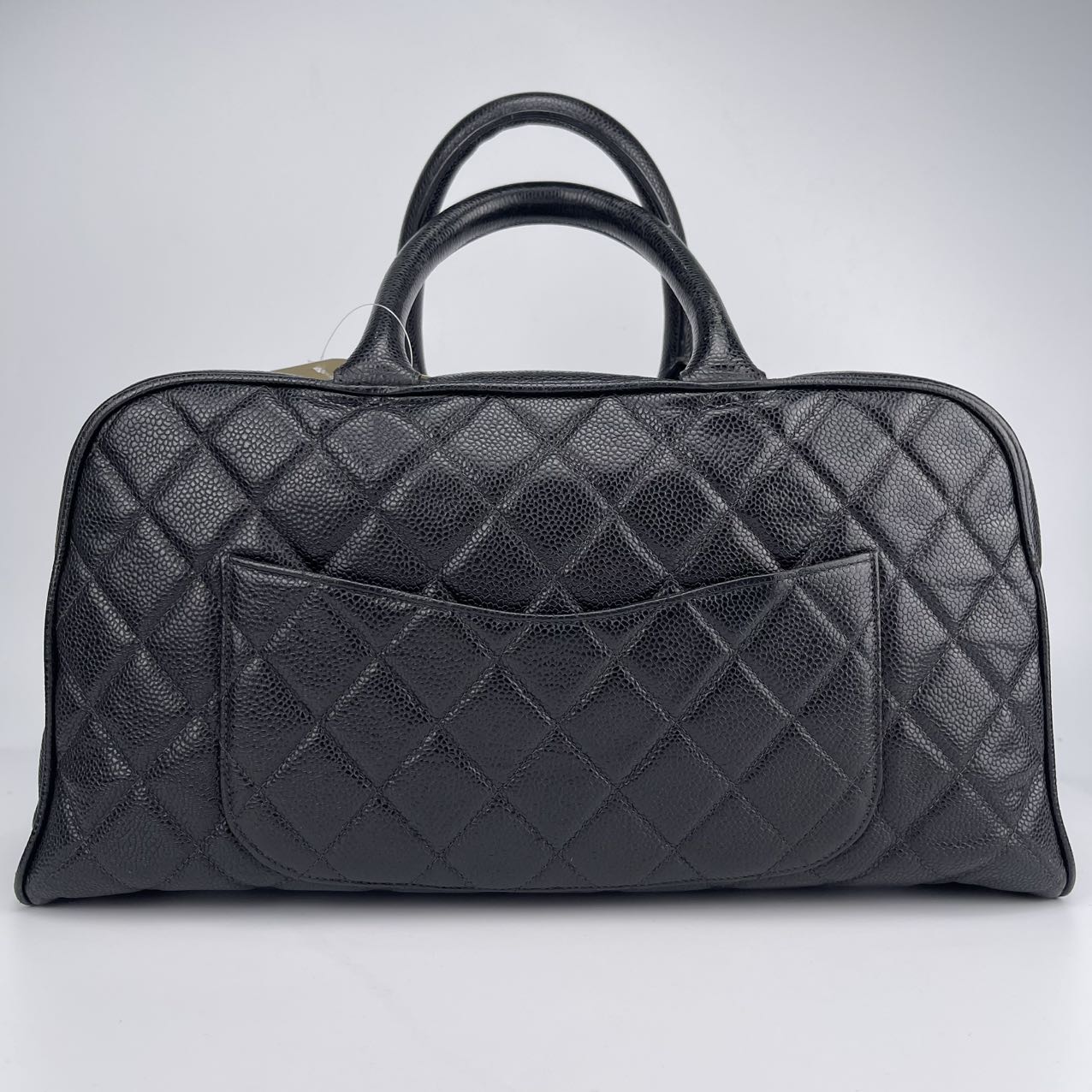 Chanel Black Caviar Leather Large Bowling Handbag [Used]