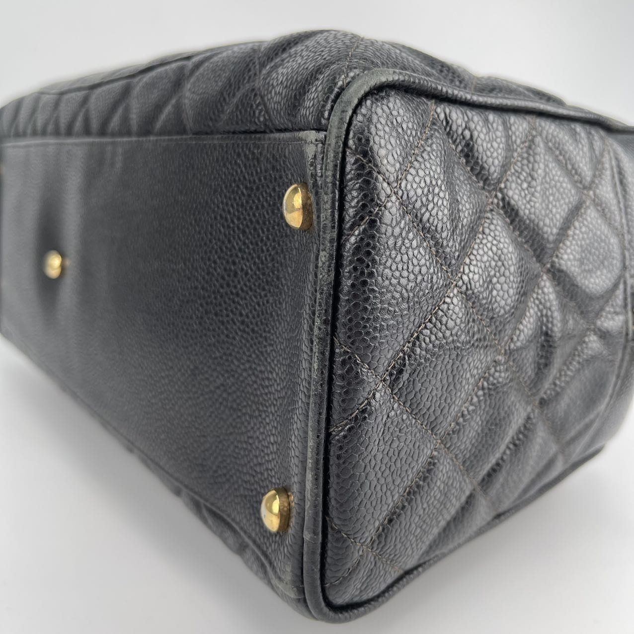 Chanel Black Caviar Leather Large Bowling Handbag [Used]