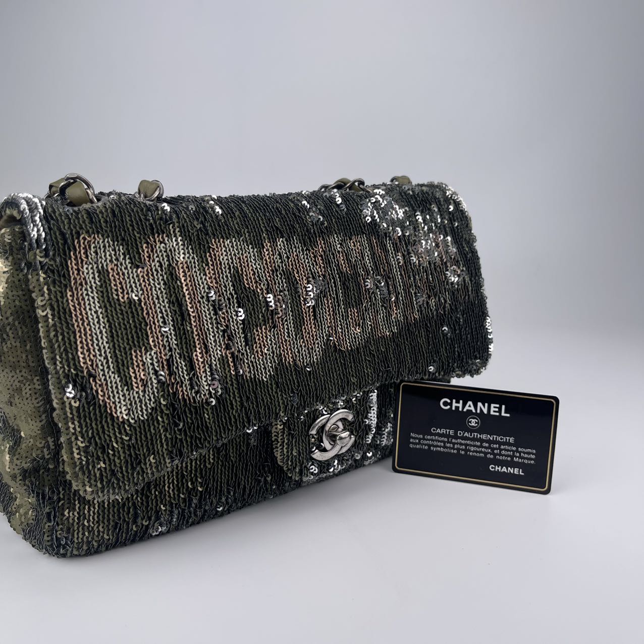 CHANEL Classic Flap Bag Sequin Cuba Limited Edition with Authenticity Card [Used]