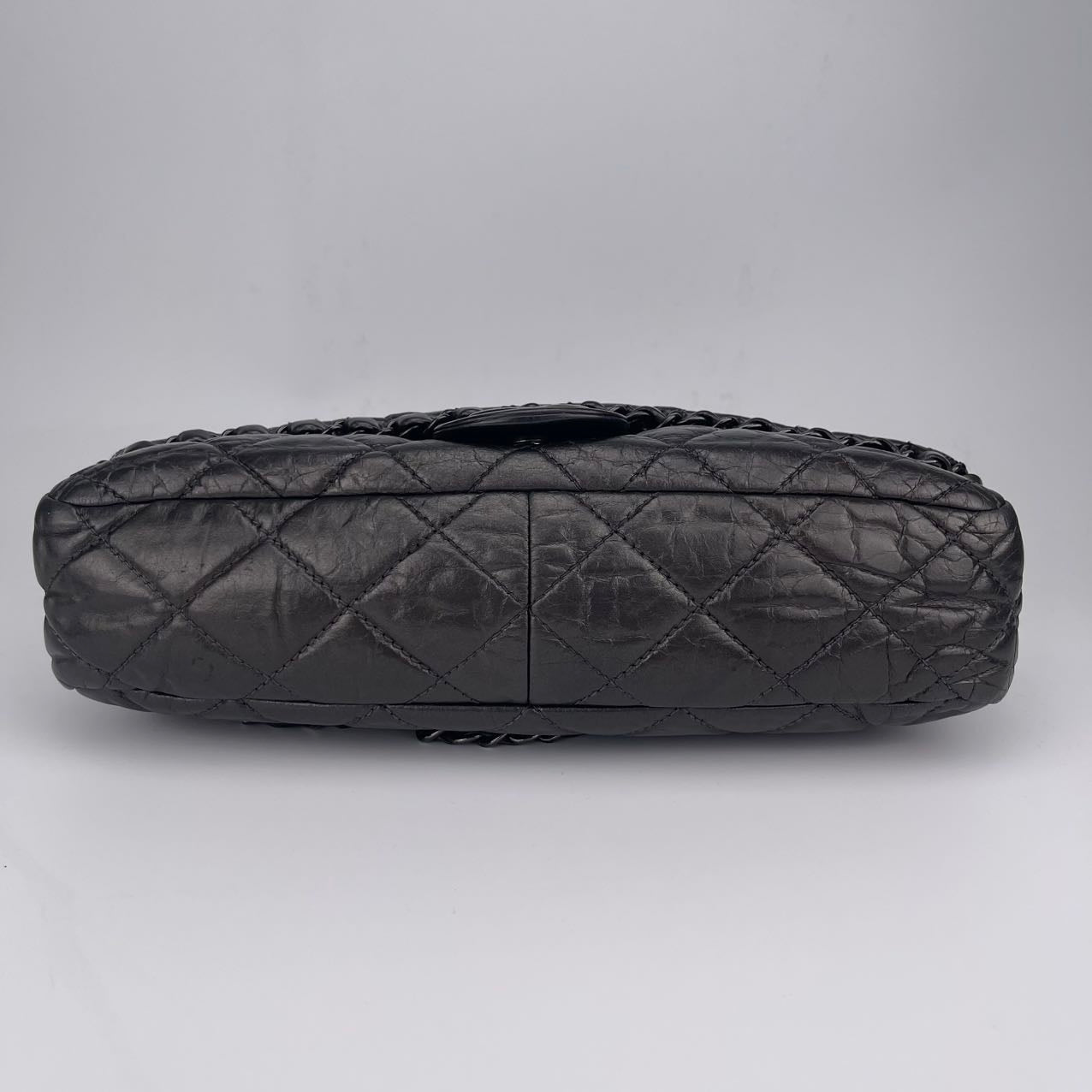 CHANEL Classic Flap Bag with Piped Edges in Glazed Calfskin Leather [Used]