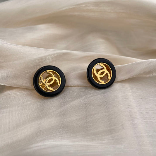 Chanel Coco Mark Round Clip-On Earrings[Used]