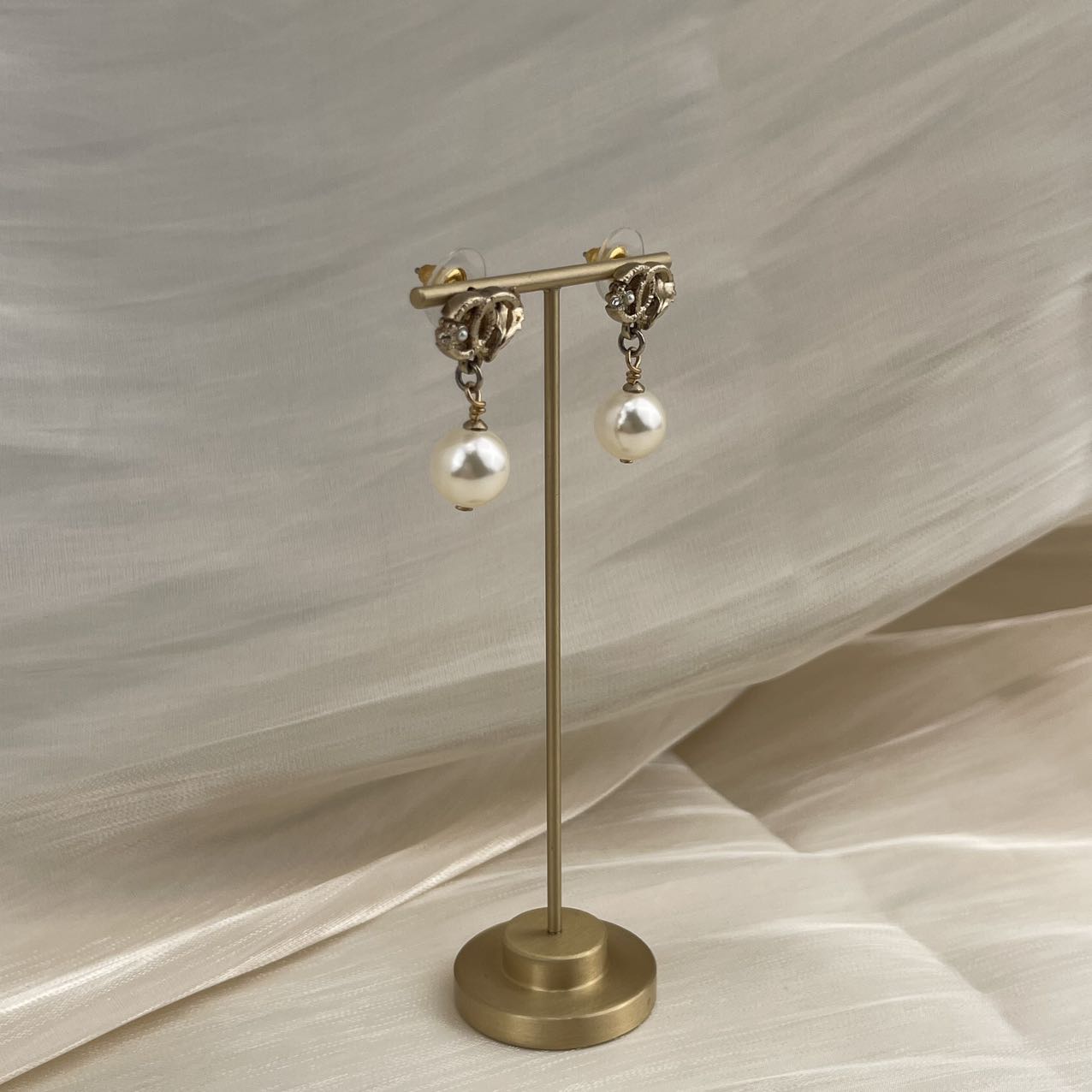 CHANEL Coco Mark Pearl Pierced Earrings 08V[used]