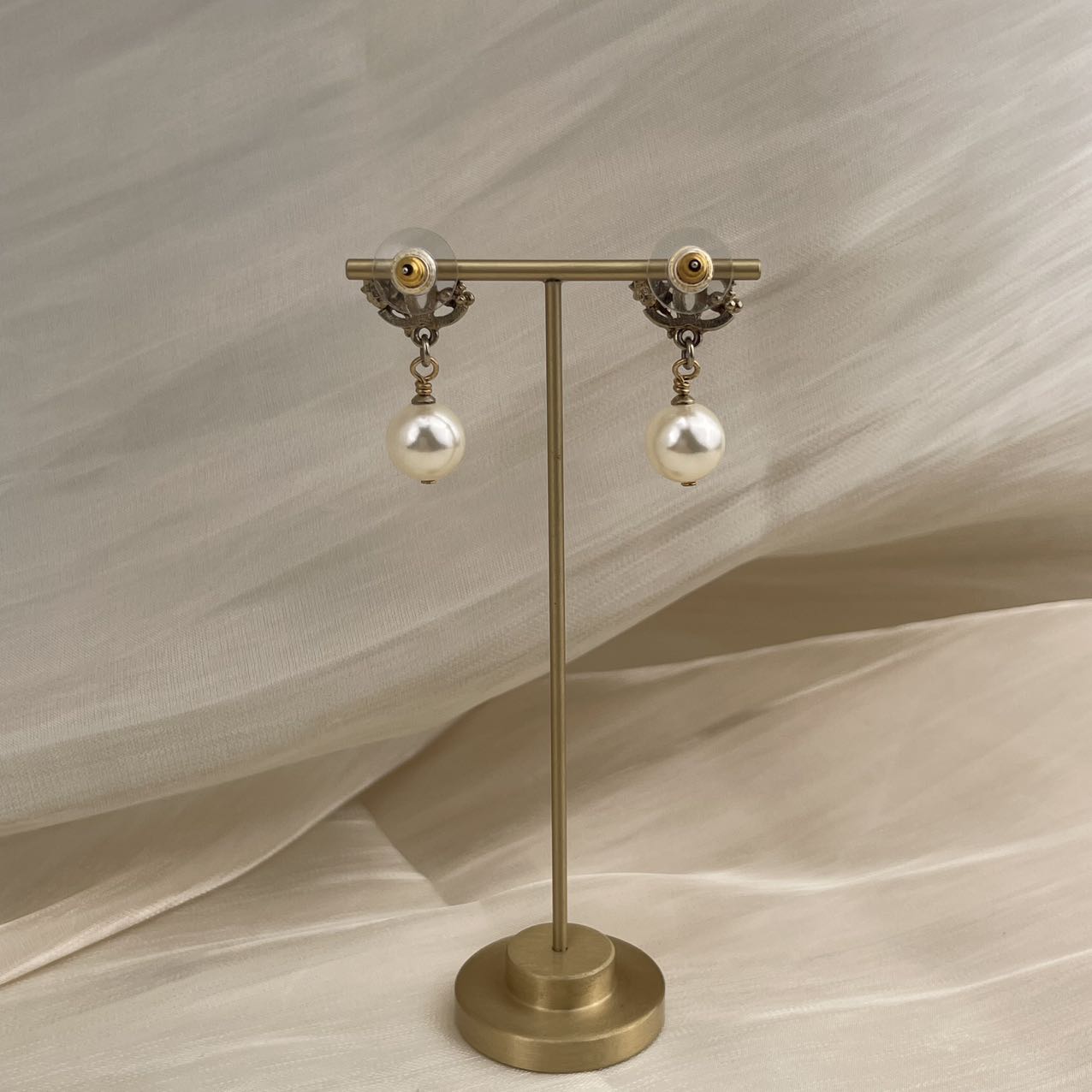 CHANEL Coco Mark Pearl Pierced Earrings 08V[used]