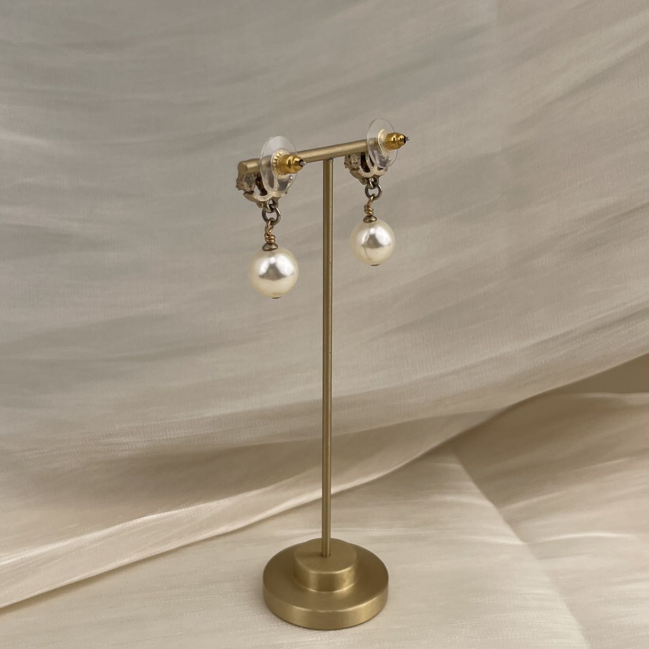 CHANEL Coco Mark Pearl Pierced Earrings 08V[used]