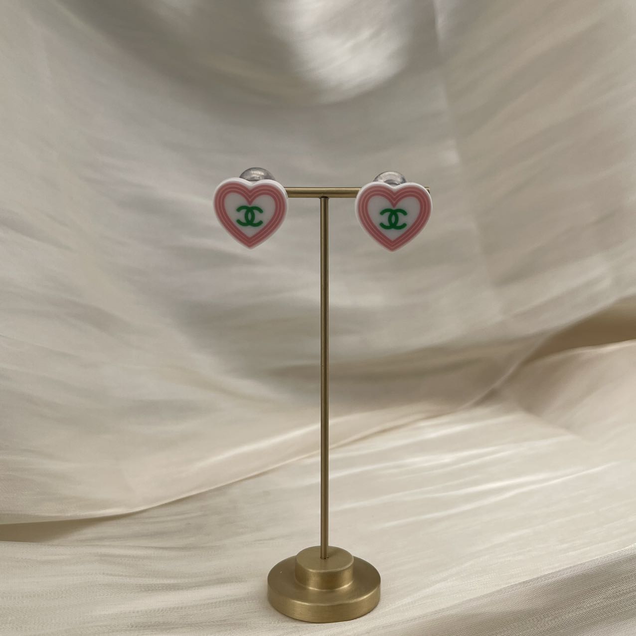 CHANEL Coco Mark Heart Earrings [Used]