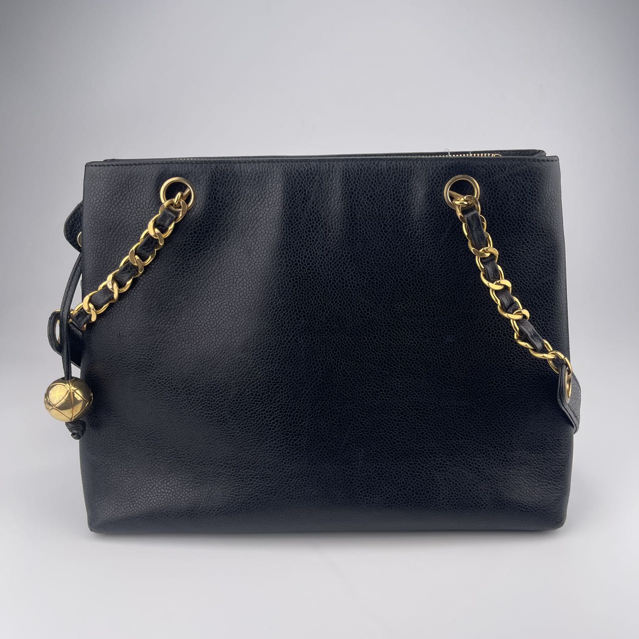 Chanel Luxurious black calfskin leather bag[Used]