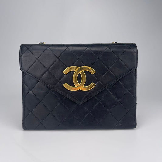 Chanel  Supple black lambskin leather [Used]