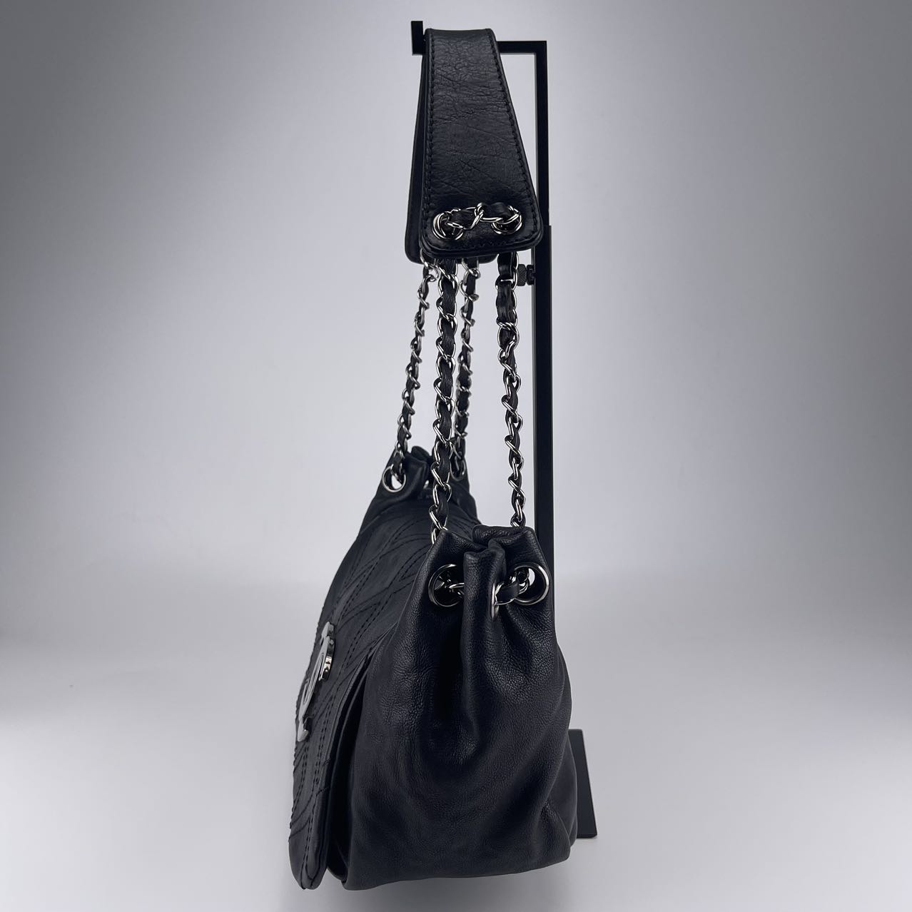 Chanel Black Caviar Leather Shoulder Bag  [Used]