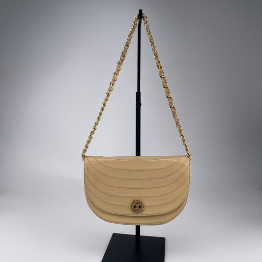 Chanel Yellow Calfskin Moon-Shaped Chain Bag [Used]