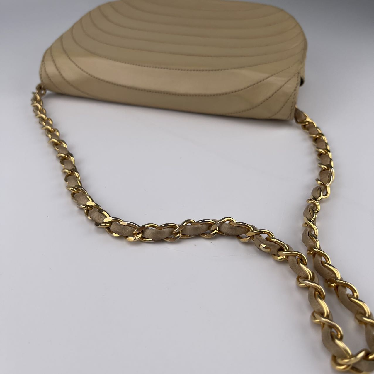 Chanel Yellow Calfskin Moon-Shaped Chain Bag [Used]