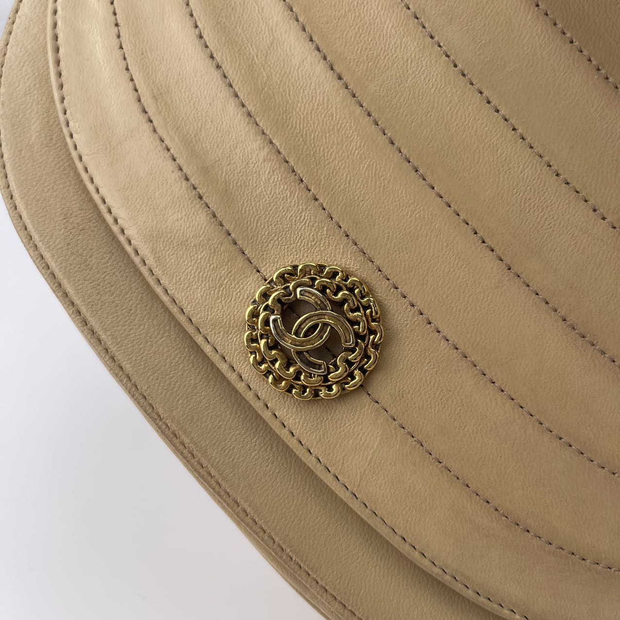 Chanel Yellow Calfskin Moon-Shaped Chain Bag [Used]