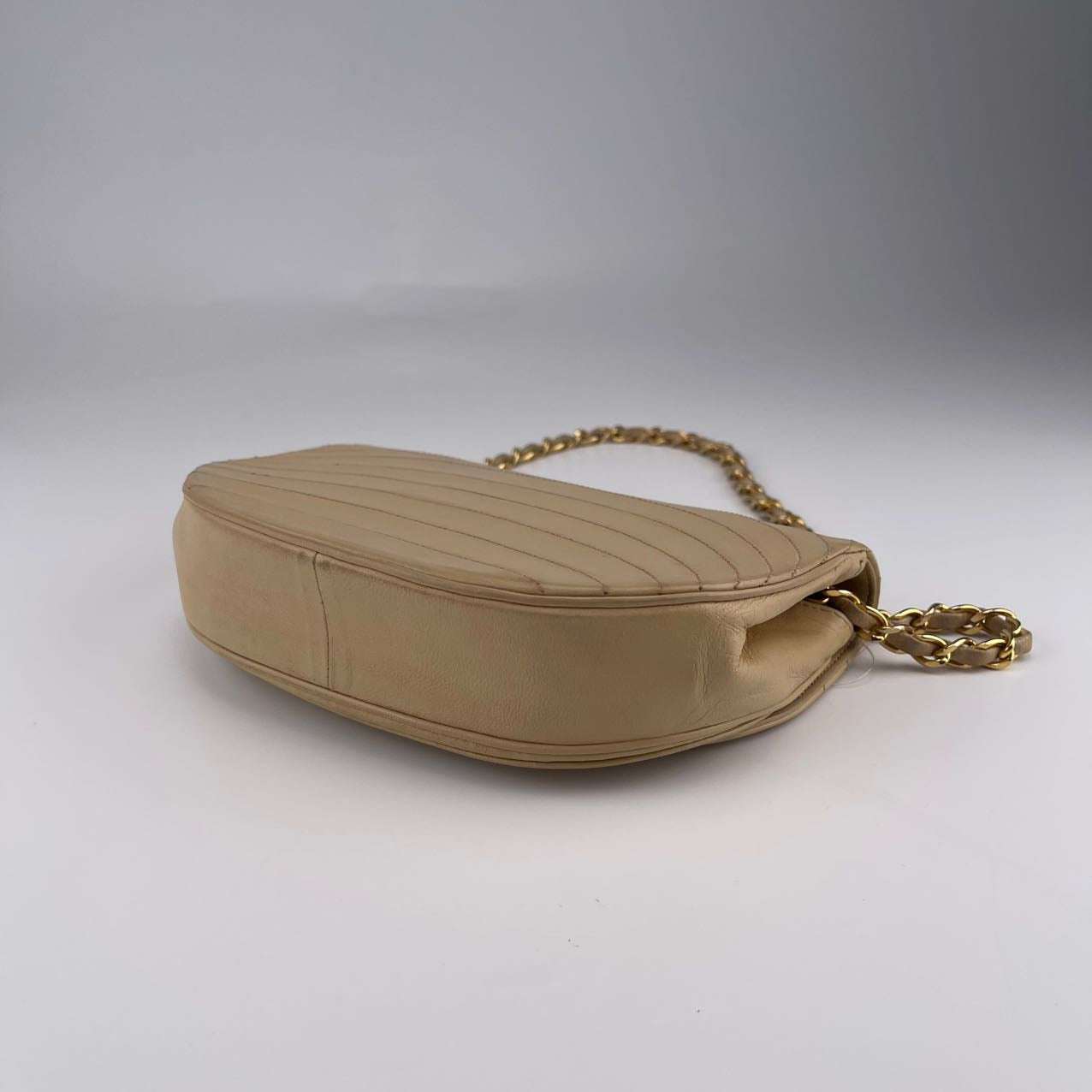 Chanel Yellow Calfskin Moon-Shaped Chain Bag [Used]