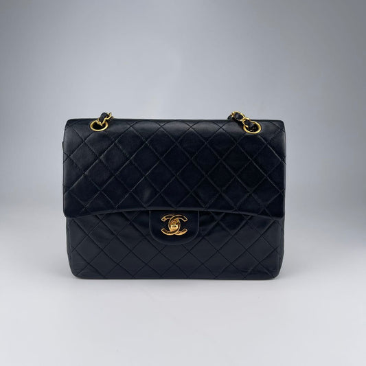 Chanel Black Lambskin Quilted Classic Flap Bag [Used]