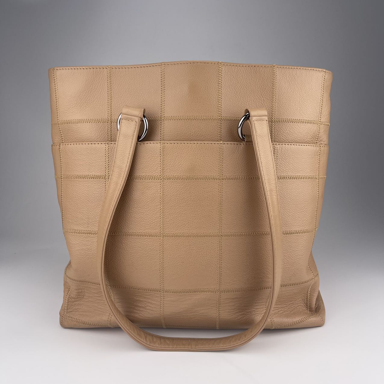 Chanel Milk Tea Beige Calfskin Ice Cube Tote Bag [Used]