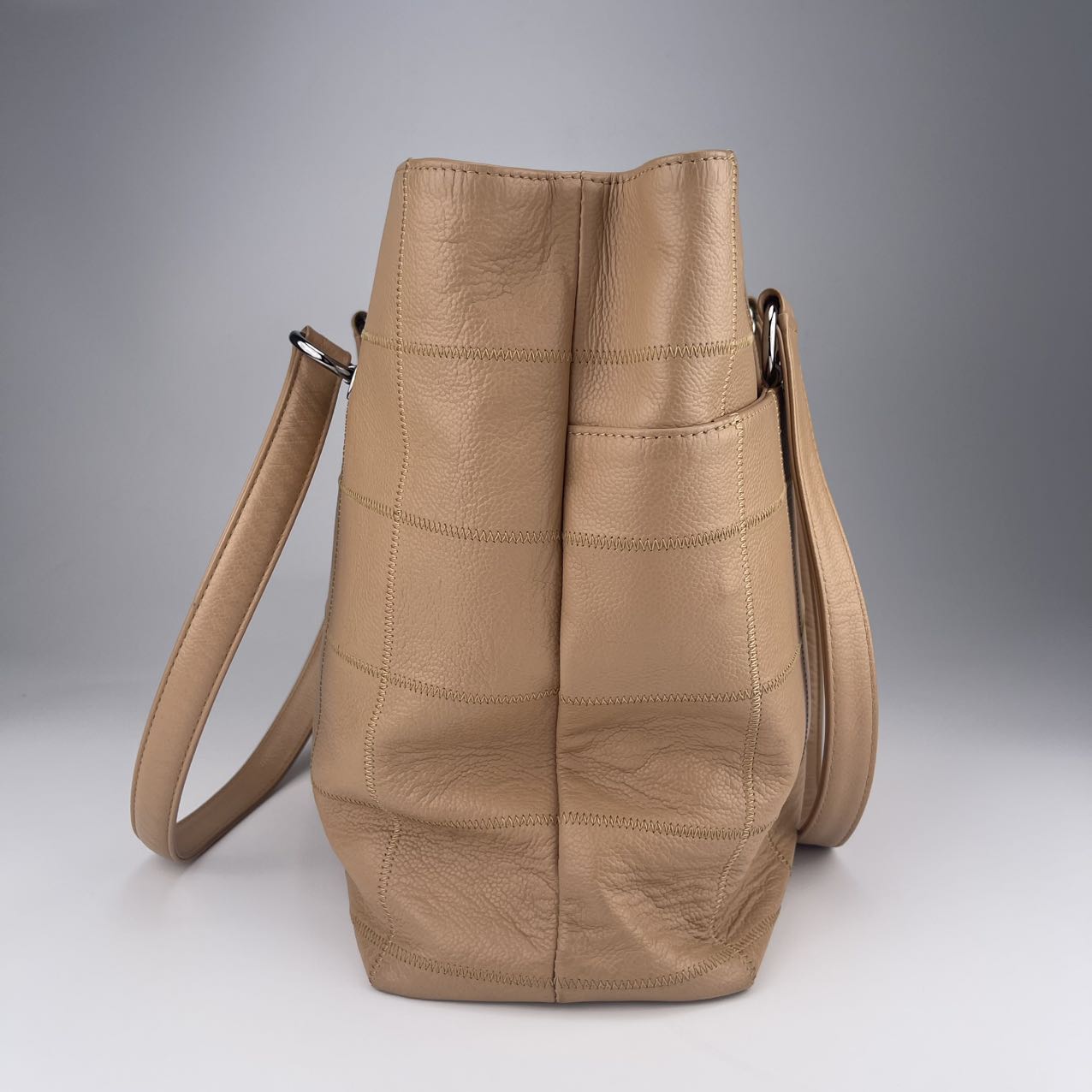 Chanel Milk Tea Beige Calfskin Ice Cube Tote Bag [Used]